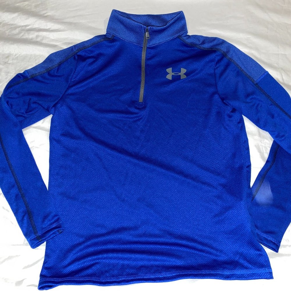 Boys Adidas Quarter Zip Pull Over Blue Sz XL 16-18